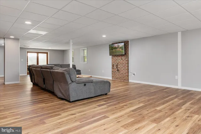 a view of a backyard with tree s