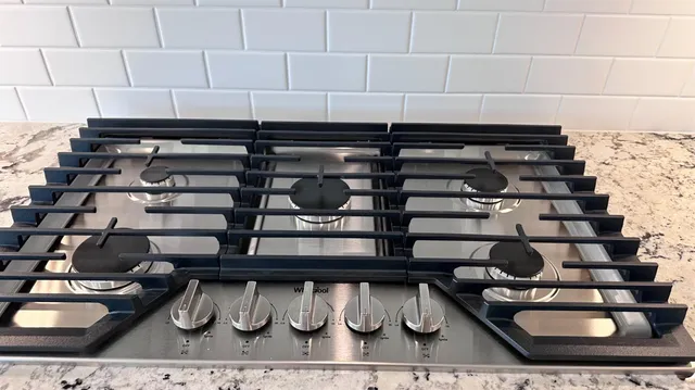 a close up of a stove