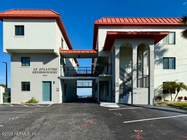 a view of a building with retail shop