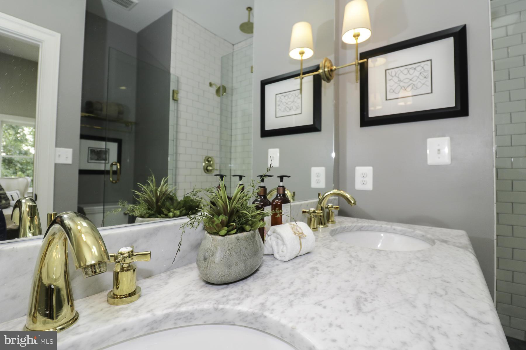 124 11th Street Northeast Washington, DC 20002 - Photo 18 of 30 a bathroom with a sink a mirror and potted plant
