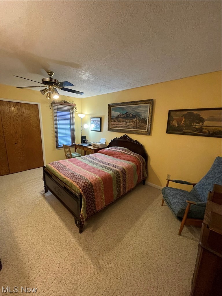 1452 Loop Road Kent, OH 44240 - Photo 18 of 24 Bedroom with ceiling fan and carpet flooring.