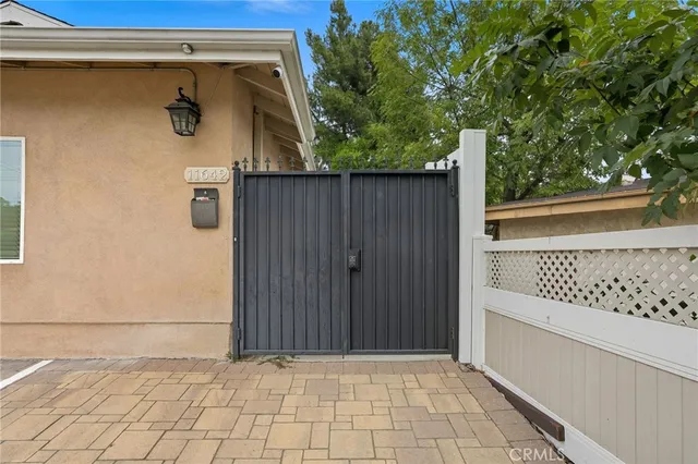 a view of a wooden door
