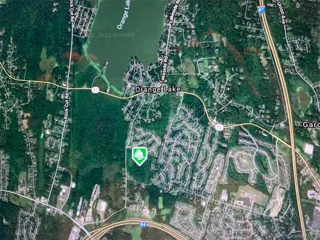 a city view with tall buildings