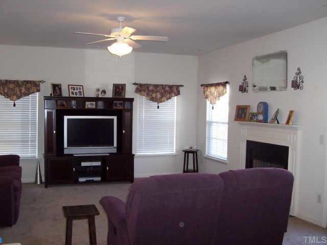 164 Trevor Ridge Drive Holly Springs, NC 27540 - Photo 4 of 12 a living room with furniture and a fireplace