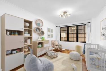 530 East 72nd Street, Unit 3F Manhattan, NY 10021 - Photo 11 of 16 a living room with furniture a fireplace and large windows
