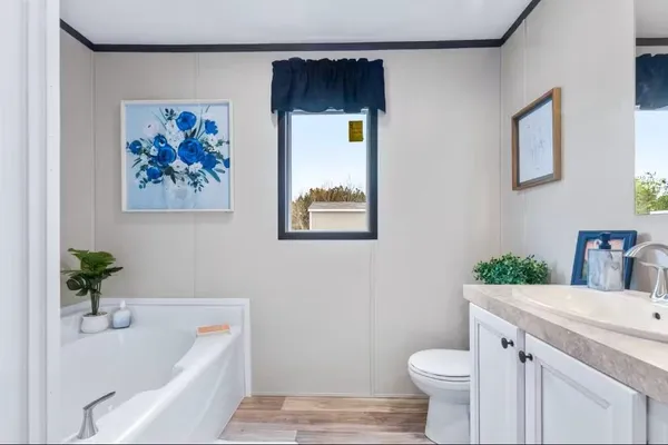 a bathroom with a sink a toilet and bathtub
