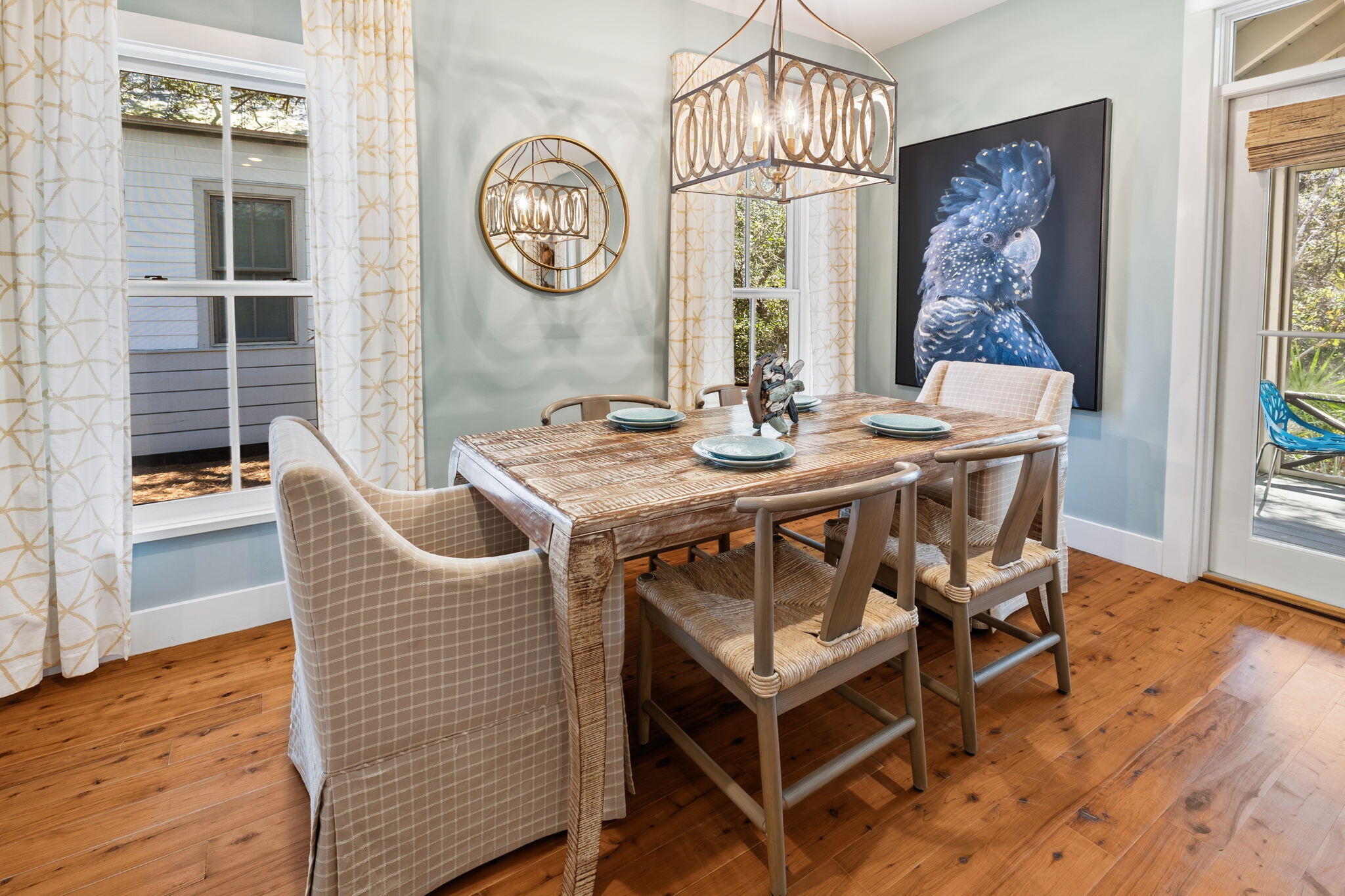 18 Kareny Lane Inlet Beach, FL 32461 - Photo 13 of 48 a view of a dining room with furniture window and wooden floor