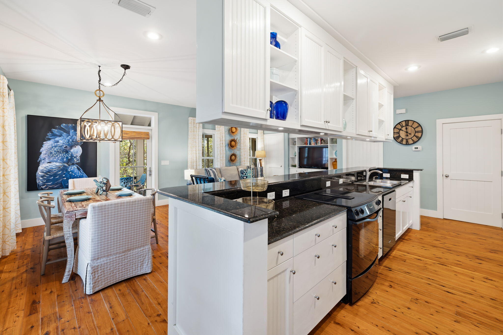 18 Kareny Lane Inlet Beach, FL 32461 - Photo 14 of 48 a kitchen with a stove and a wooden floor