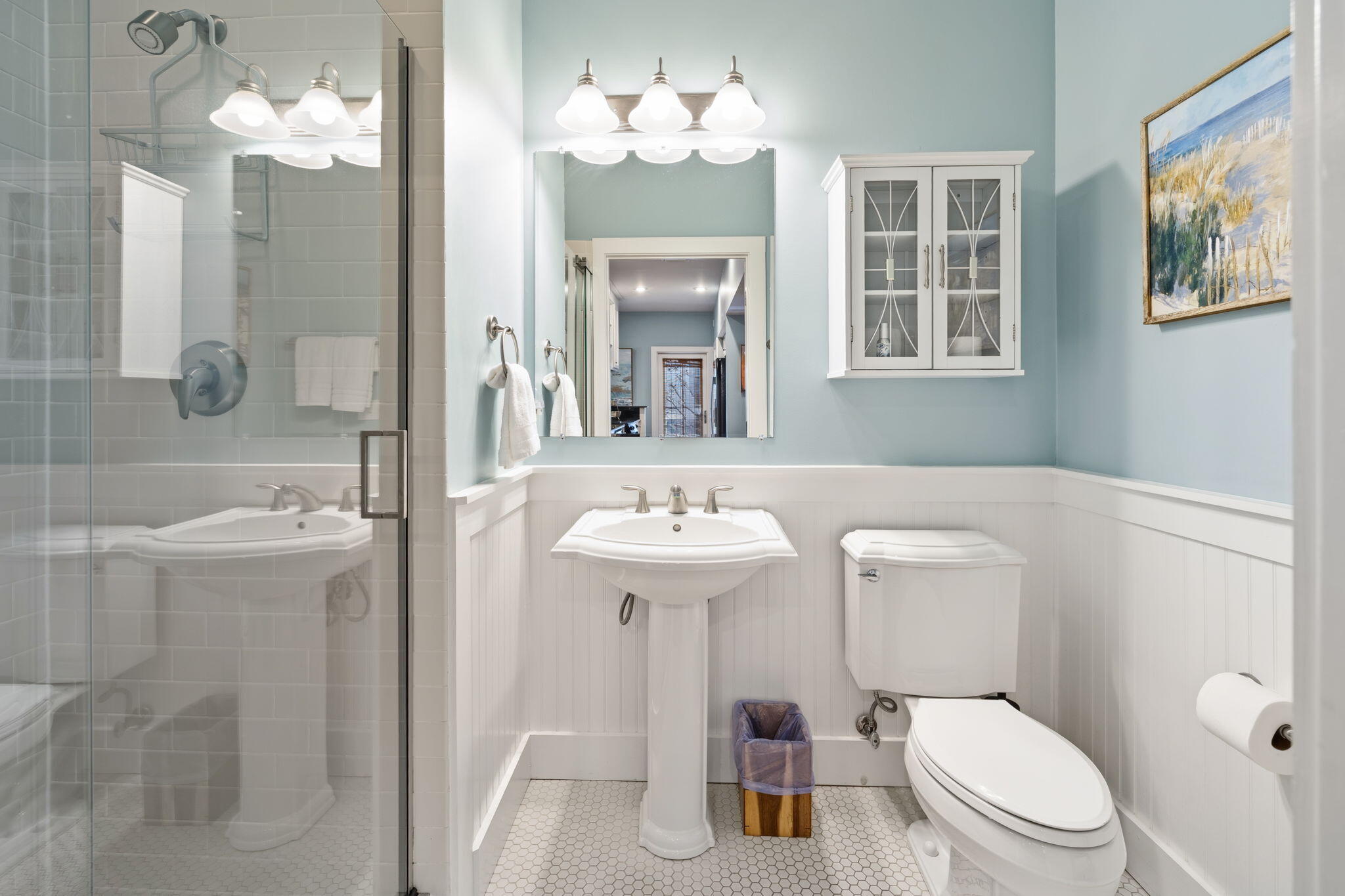 18 Kareny Lane Inlet Beach, FL 32461 - Photo 32 of 48 a bathroom with a sink a toilet and a mirror