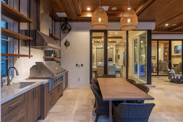 front view of a house with a swimming pool