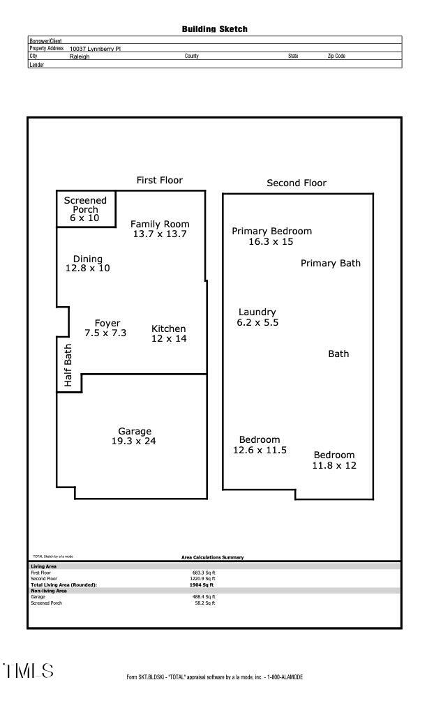 10037 Lynnberry Place Raleigh, NC 27617 - Photo 34 of 34 Floorplan