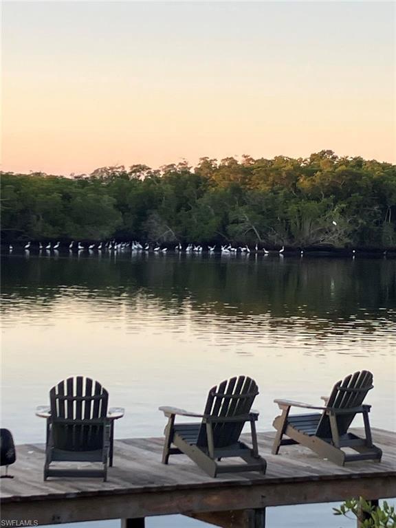132 Wilderness Cay Naples, FL 34114 - Photo 23 of 24 a view of a lake with table and chairs