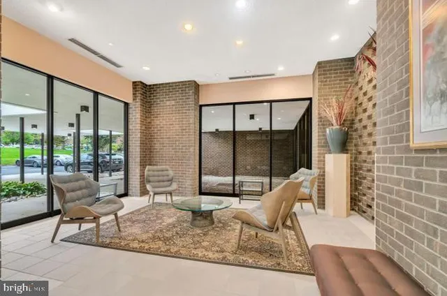 a living room with furniture