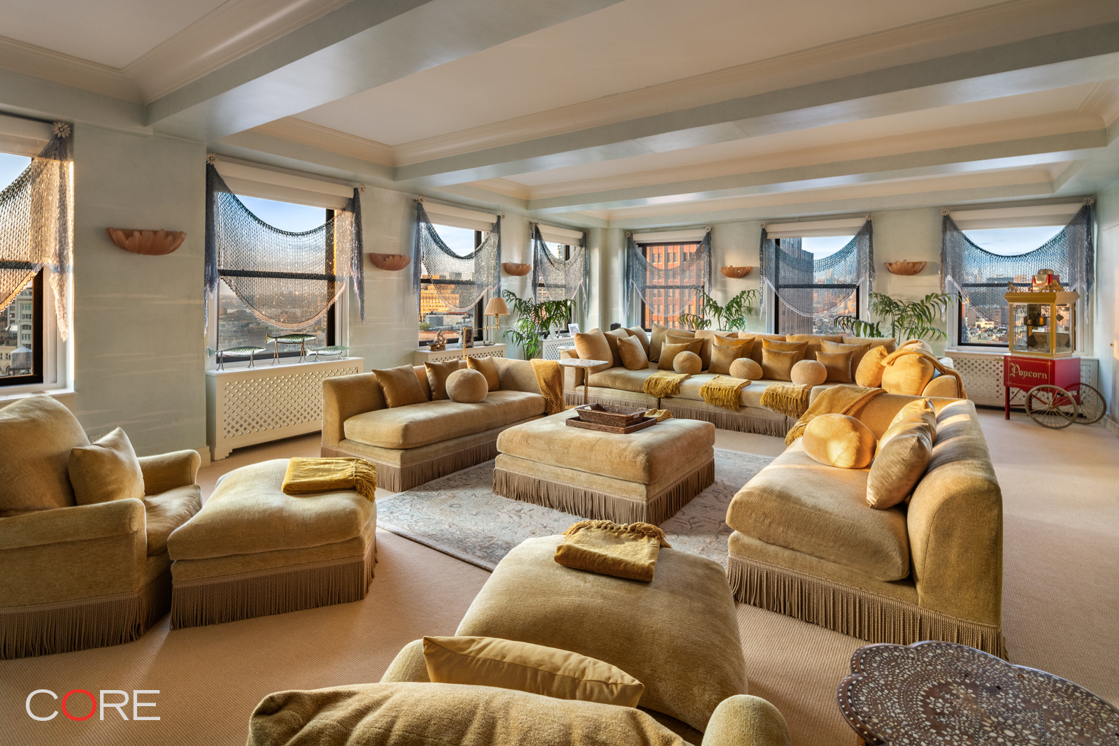 90 Franklin Street, Unit PH Manhattan, NY 10013 - Photo 13 of 25 a living room with furniture and a large window