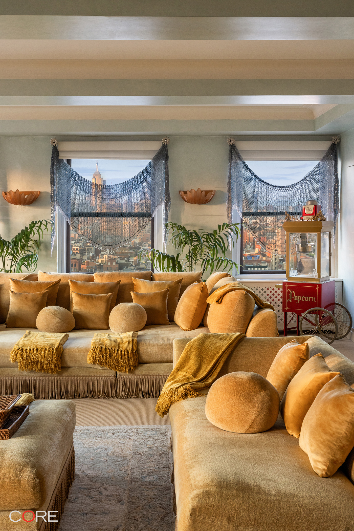 90 Franklin Street, Unit PH Manhattan, NY 10013 - Photo 14 of 25 a living room with furniture and a large window