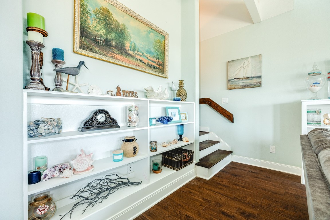 510 Point Lookout Surfside Beach, TX 77541 - Photo 23 of 41 a living room with white cabinets and wooden floor