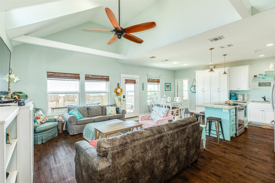 510 Point Lookout Surfside Beach, TX 77541 - Photo 5 of 41 a living room with furniture kitchen view and a large window