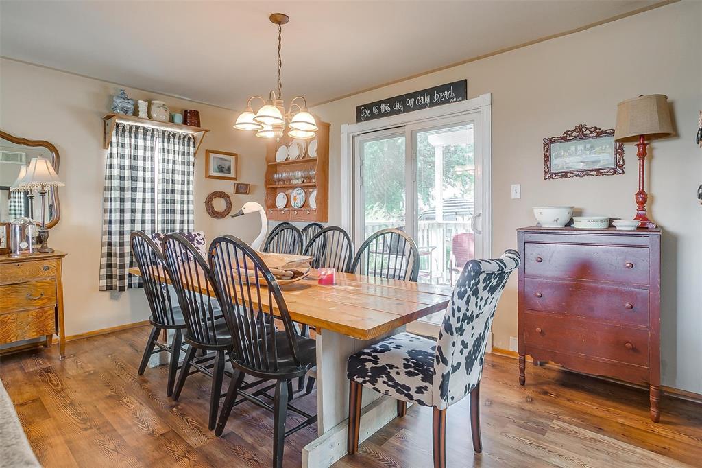 8716 County Road 1224A Rio Vista, TX 76093 - Photo 20 of 38 Dining room featuring light wood-style flooring and a chandelier