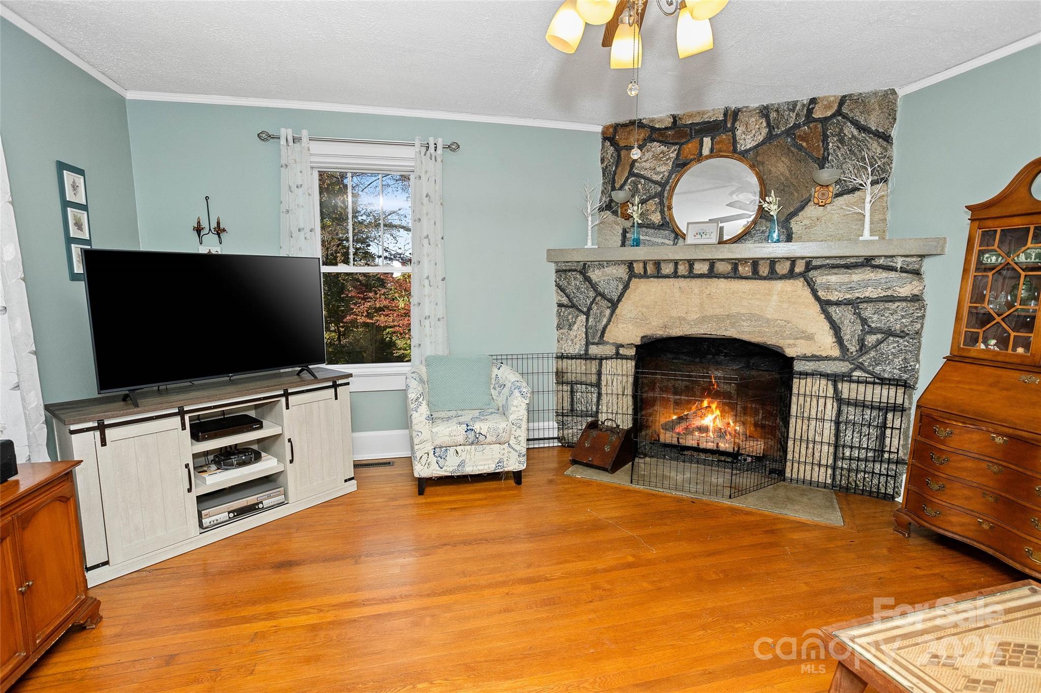 3471 Chimney Rock Road Hendersonville, NC 28792 - Photo 6 of 48 a living room with furniture and a flat screen tv