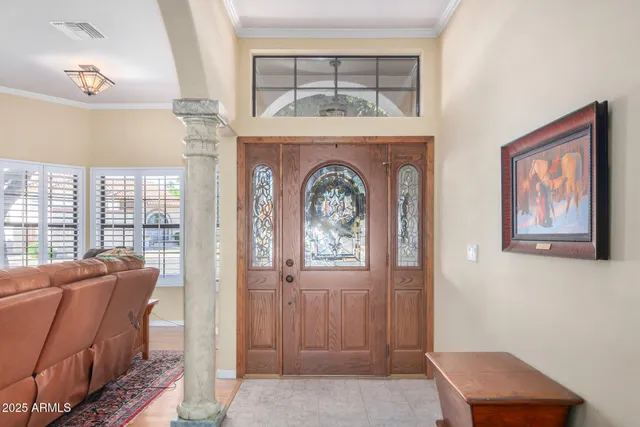 a front view of a house