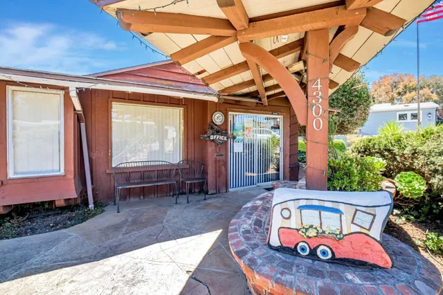 a view of a backyard