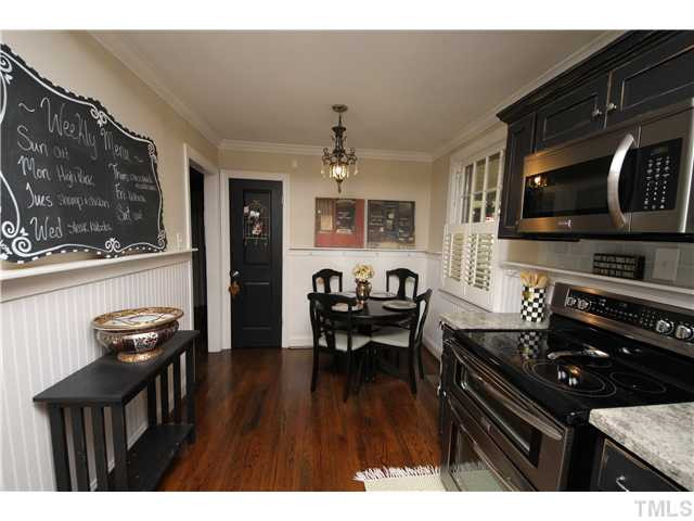 2006 Bernard Street Raleigh, NC 27608 - Photo 11 of 25 This eat-in kitchen is to die for! Newer appliances, gorgeous hardwood floors, charming lighting, pantry and more. Kitchen
