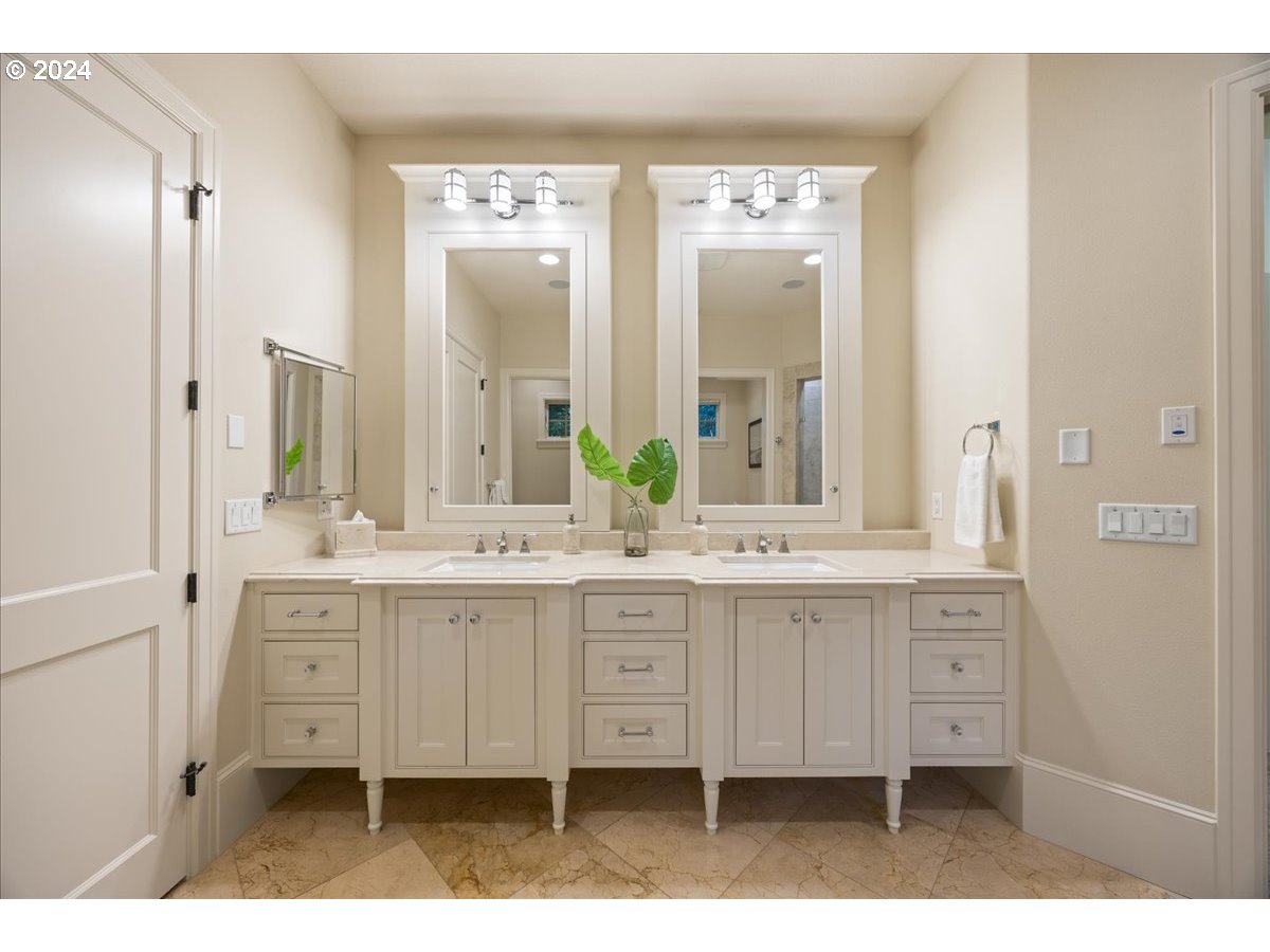 3528 Southwest 64th Place Portland, OR 97221 - Photo 23 of 48 a bathroom with a granite countertop sink mirror and