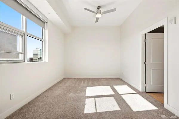 an empty room with a window