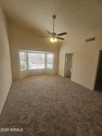 an empty room with closet