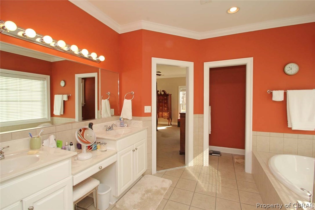 258 Old Point Road White Stone, VA 22578 - Photo 38 of 50 Large Master Bath with double vanities & a soaking tub
