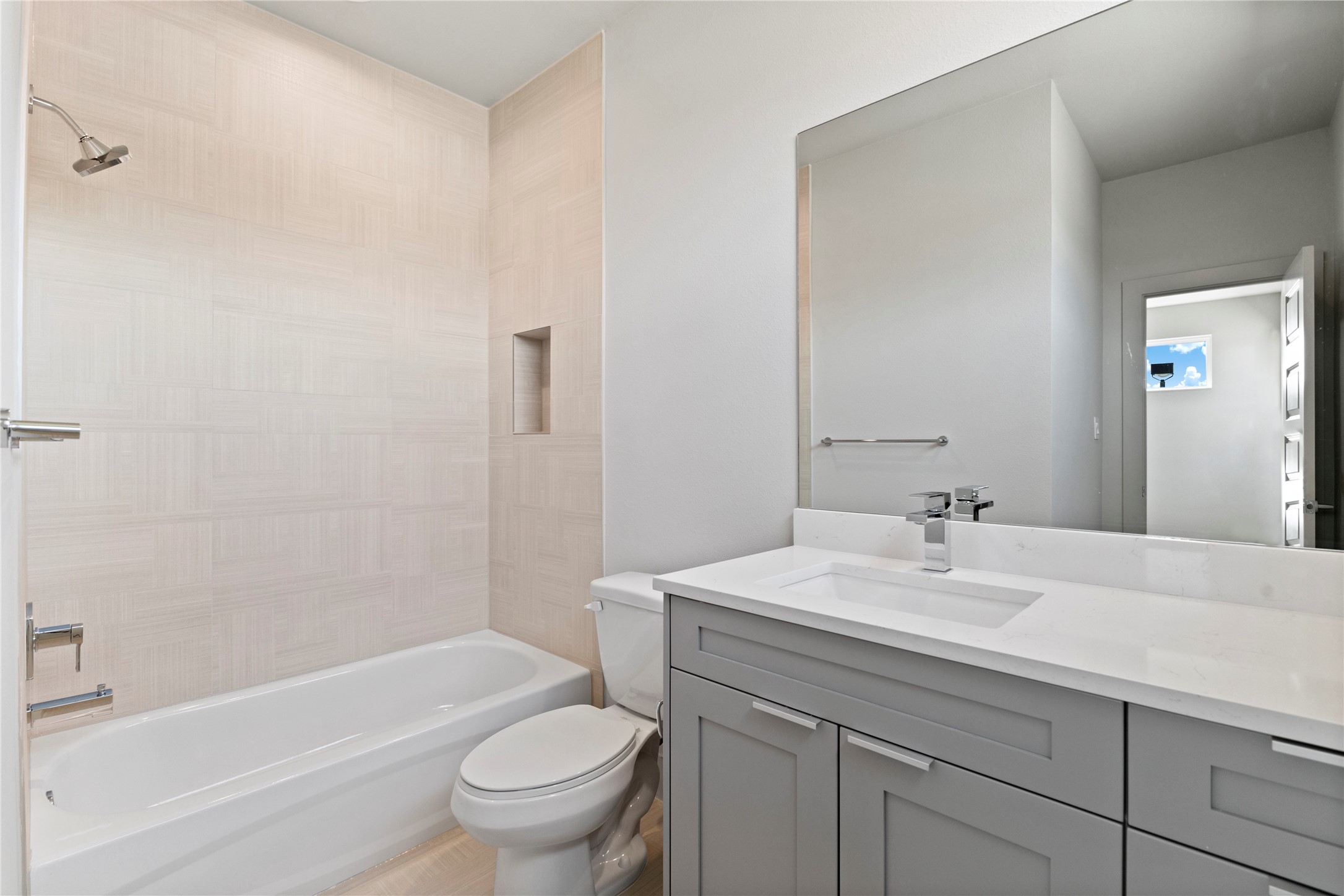 5726 Rucio Lane Houston, TX 77092 - Photo 23 of 30 a bathroom with a sink a toilet and shower