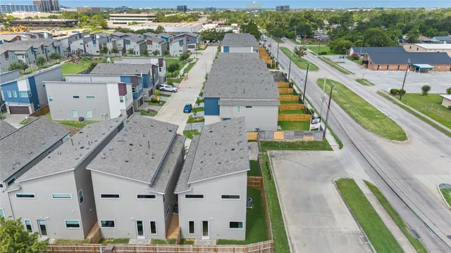 a view of a city with tall buildings