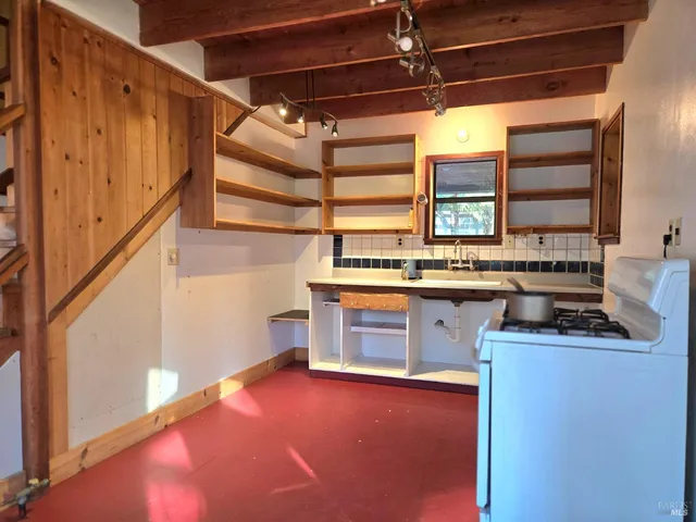 a view of locker room and window