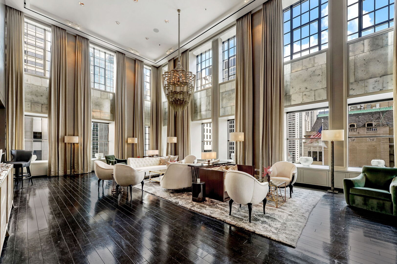 118 East Erie Street, Unit 28F Chicago, IL 60611 - Photo 24 of 31 a living room with furniture and large windows