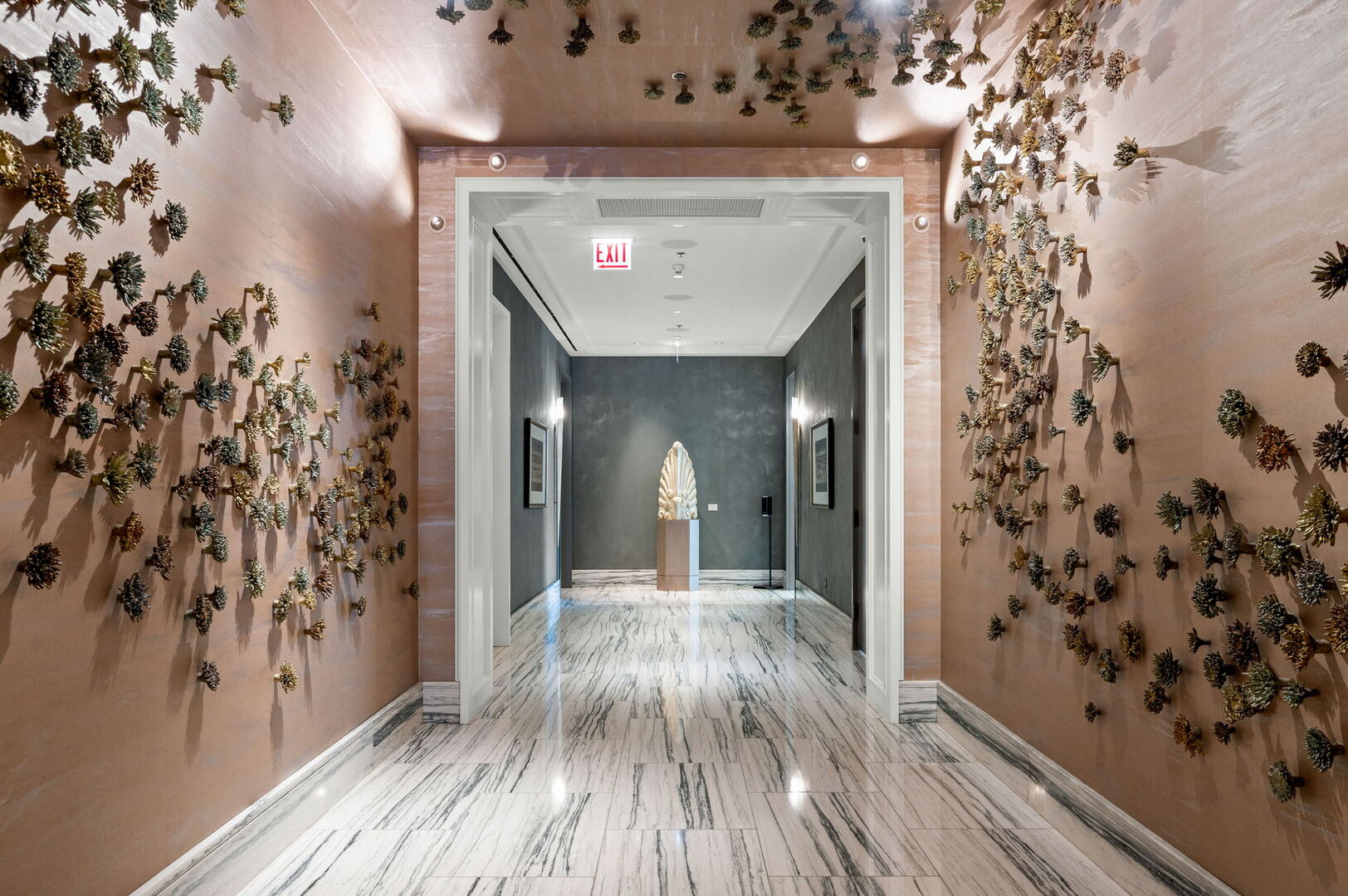 118 East Erie Street, Unit 28F Chicago, IL 60611 - Photo 26 of 31 a view of a hallway view with wooden floor and staircase