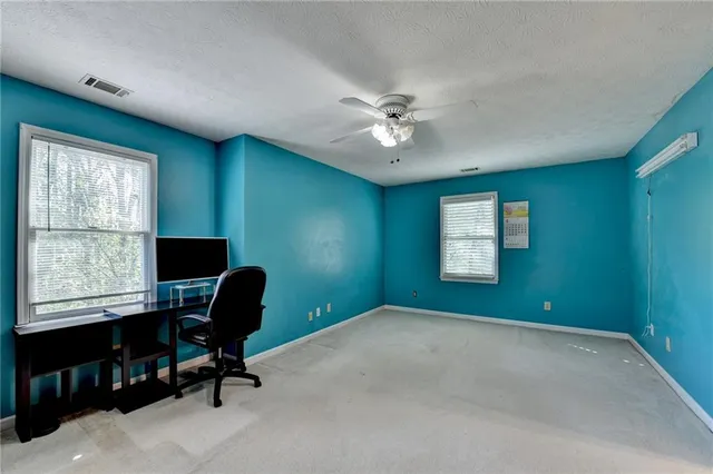 a view of workspace with a window