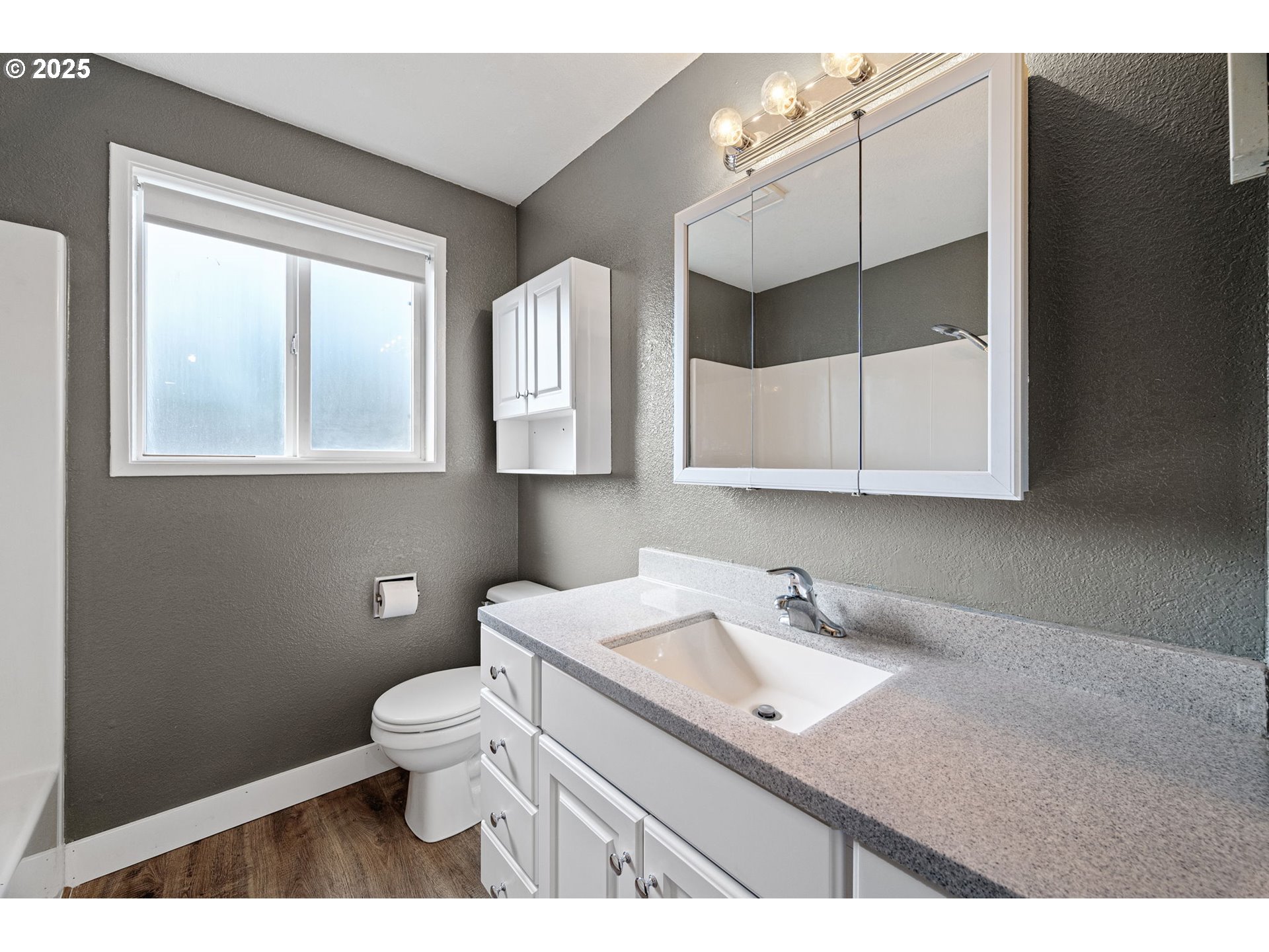 872 West N Street Springfield, OR 97477 - Photo 21 of 28 a bathroom with a sink toilet a mirror and vanity