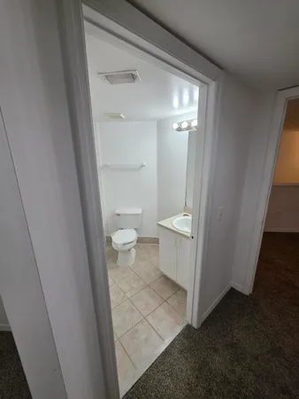 a bathroom with a toilet and a sink