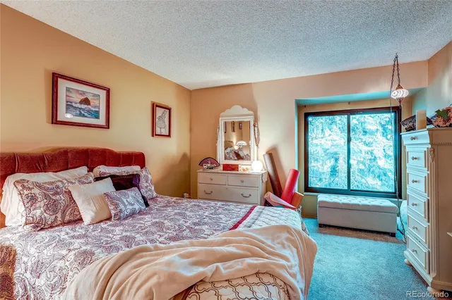 a bedroom with bed and a window