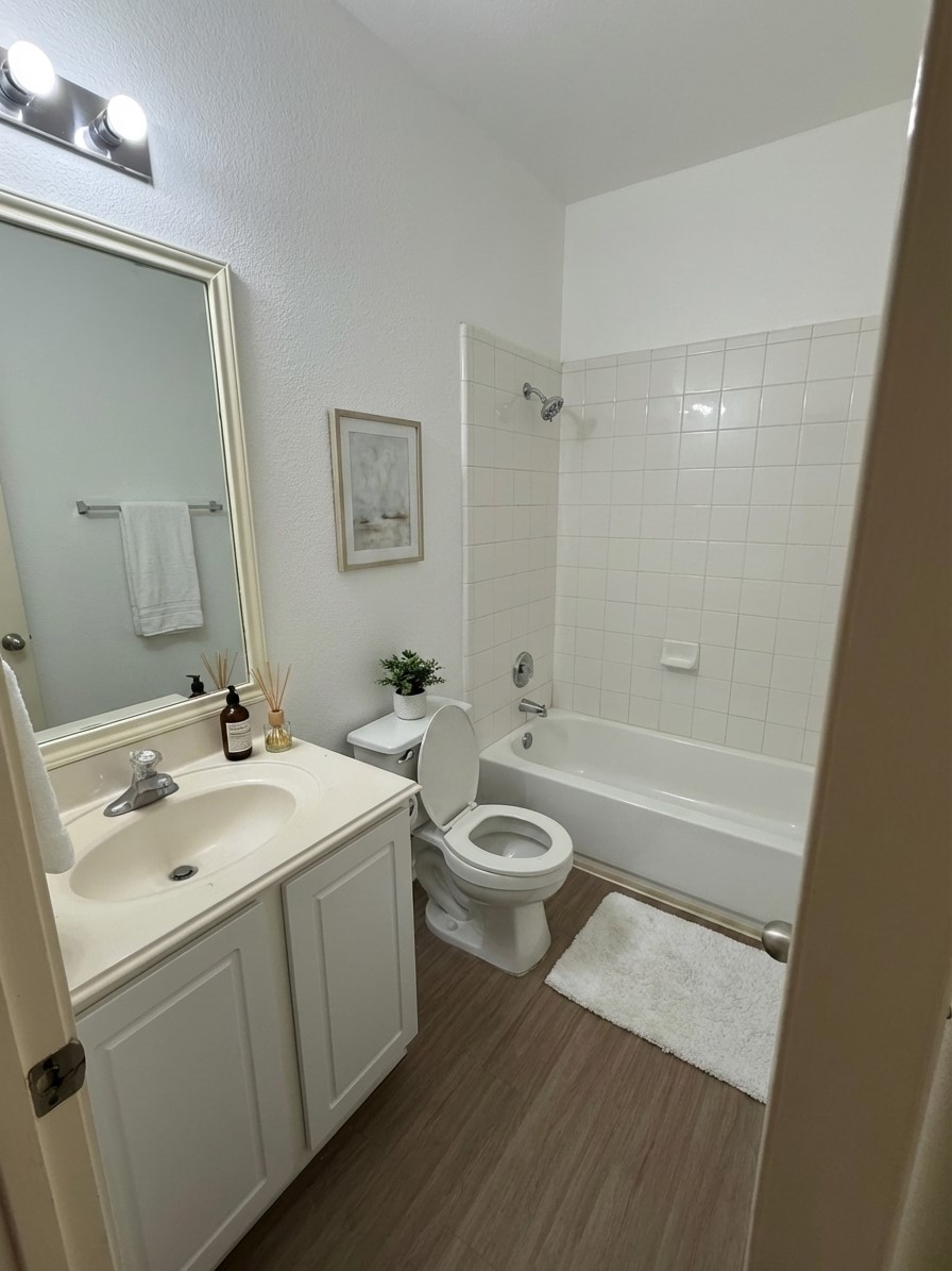 2122 Rachel Lane Round Rock, TX 78664 - Photo 10 of 15 a bathroom with a sink a toilet and shower
