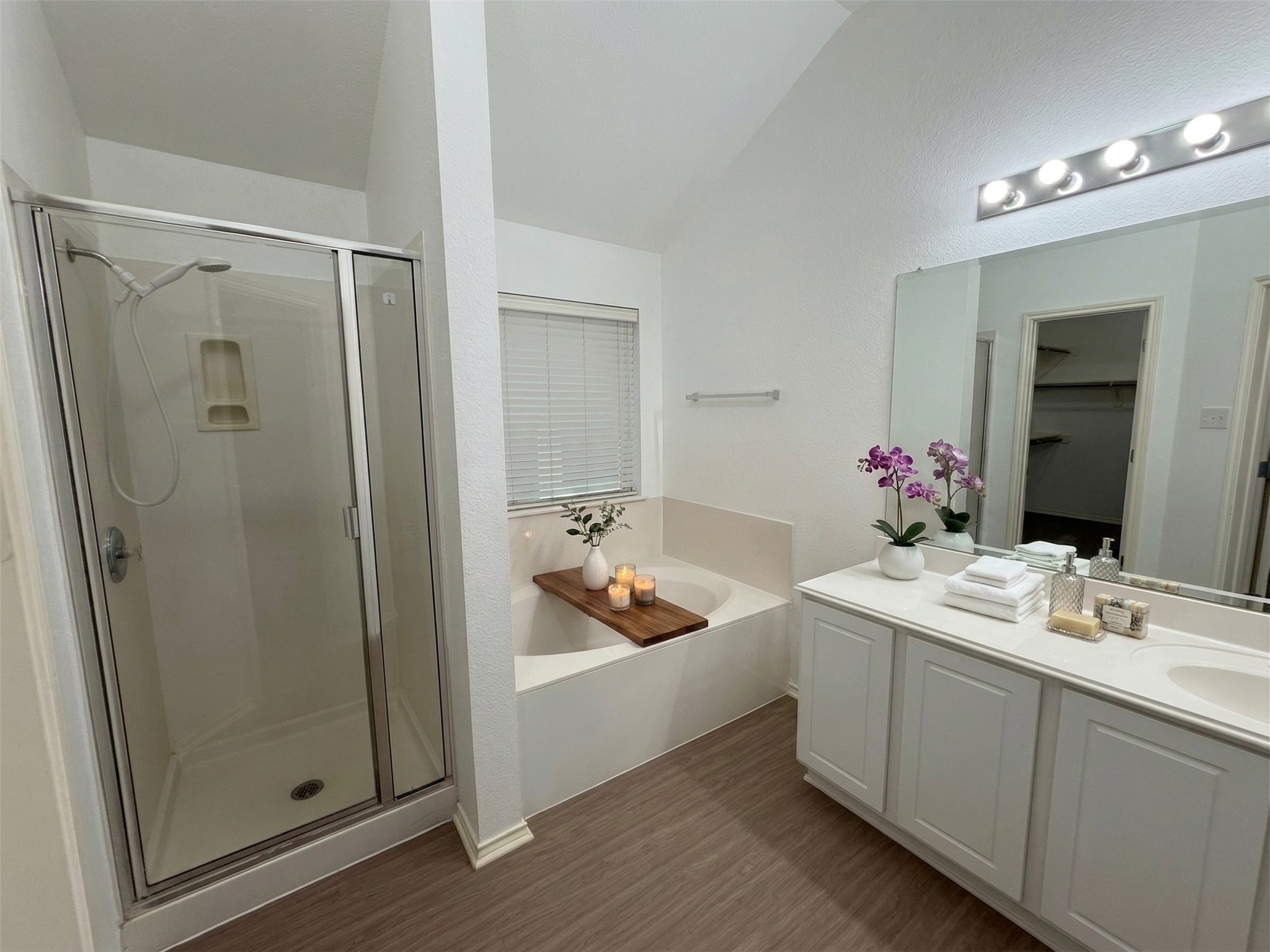 2122 Rachel Lane Round Rock, TX 78664 - Photo 6 of 15 a bathroom with a tub sink mirror and vanity