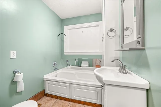 a view of a garage with a table and chairs