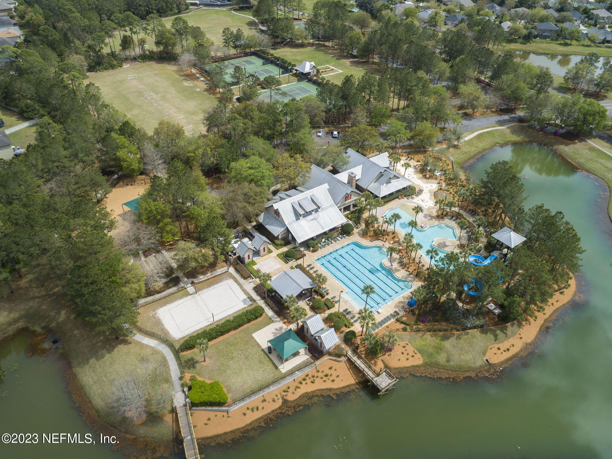 1040 Three Forks Court St. Augustine, FL 32092 - Photo 41 of 58 an aerial view of residential house with outdoor space and lake view