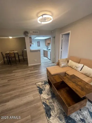 a bedroom with a bed and a walk in closet