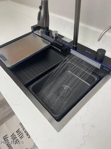 a close view of kitchen sink