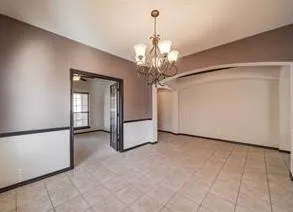 a view of a livingroom with a chandelier