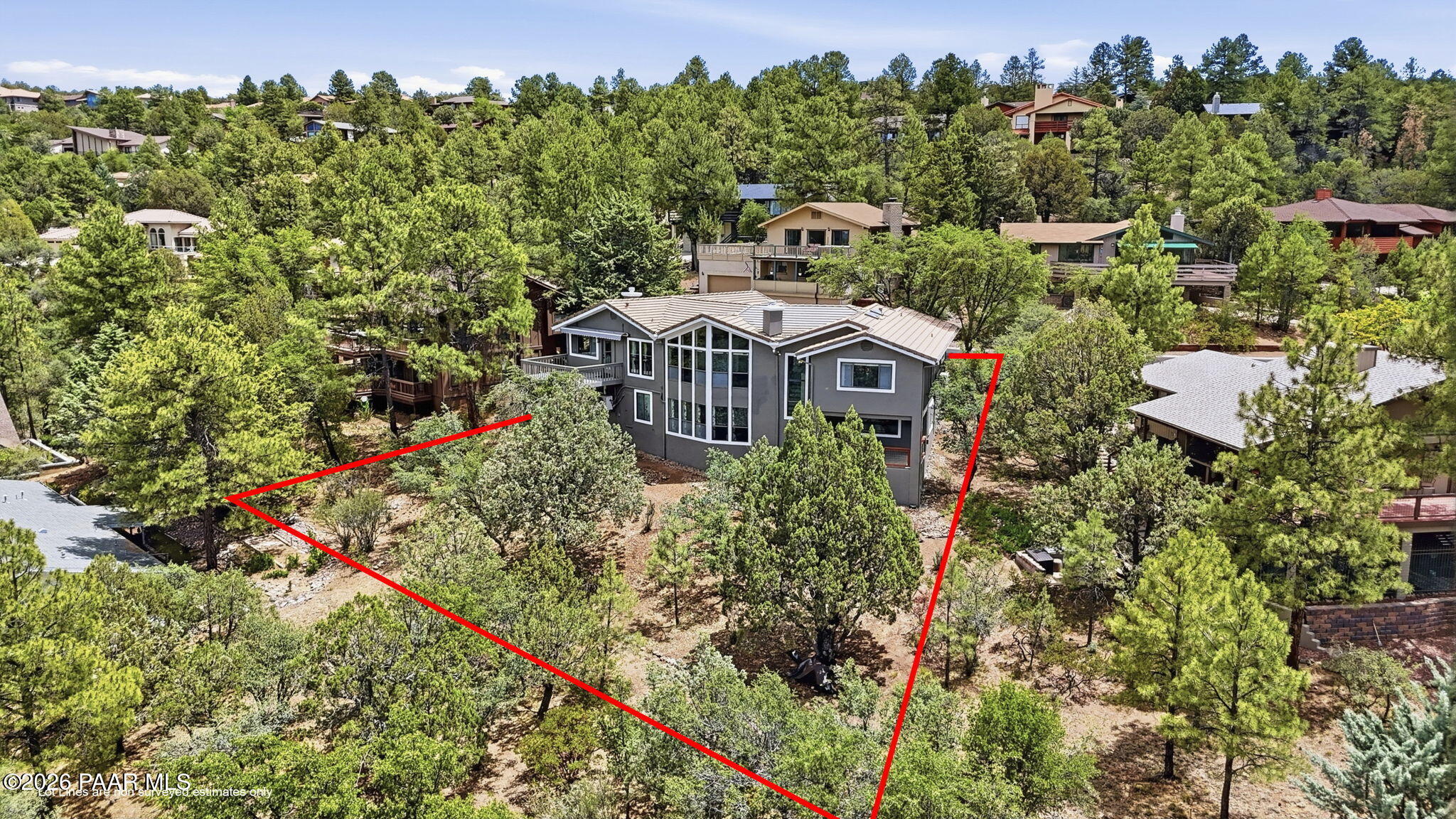 1140 Tanglewood Road Prescott, AZ 86303 - Photo 54 of 55 Aerial View with Lot Lines
