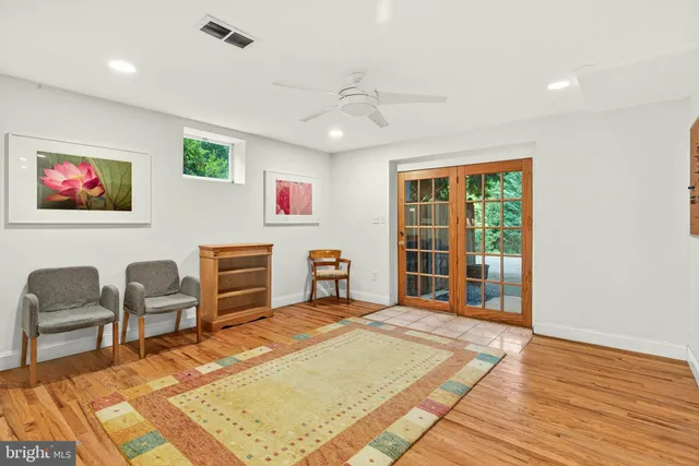 a bedroom with furniture and a bed