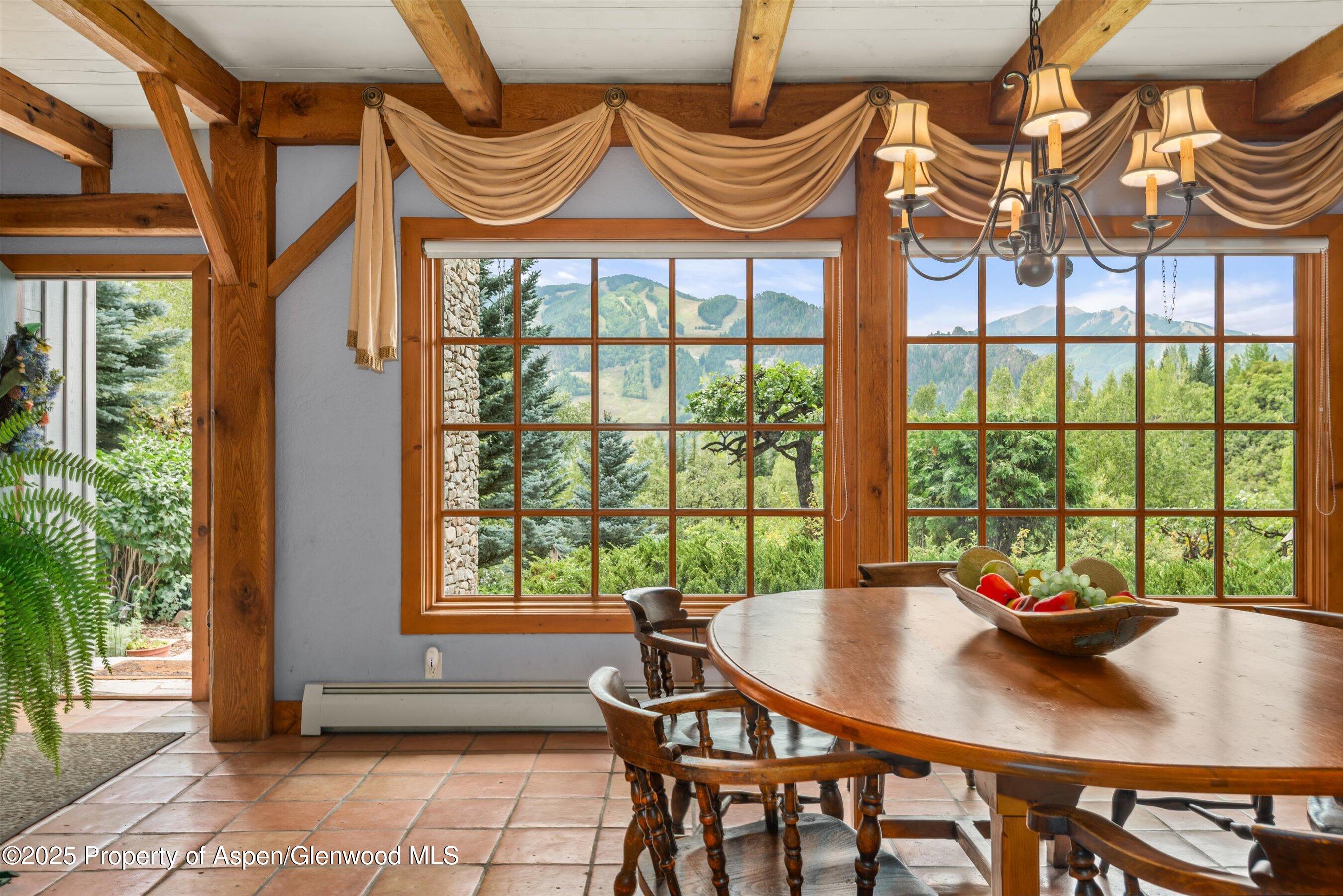 927 Red Mountain Road Aspen, CO 81612 - Photo 3 of 37 a view of a dining room with furniture window and outside view