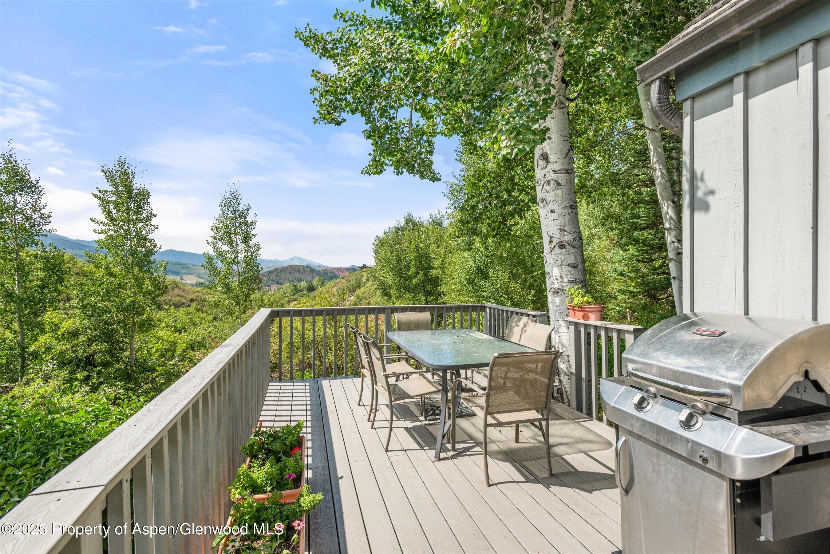 927 Red Mountain Road Aspen, CO 81612 - Photo 34 of 37 a view of balcony with furniture and trees